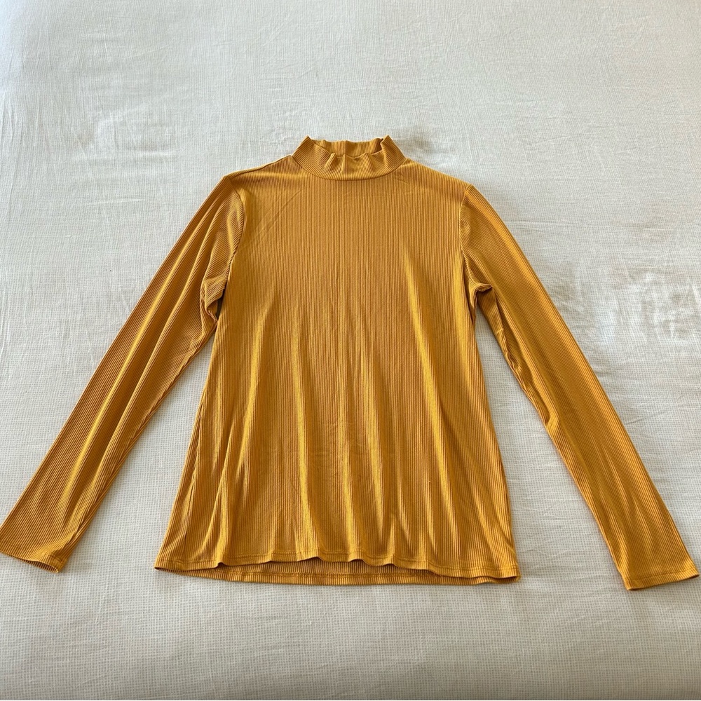 Fall Yellow Long Sleeve Turtle Neck